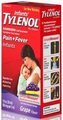 Infants Tylenol Pain plus Fever Infants Grape Flavor Liquid, 1 Fluid Ounce Box -- 36 per case