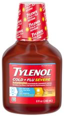 Tylenol Cold plus Flu Severe Warming Honey Lemon Liquid, 8 Fluid Ounce -- 24 per case