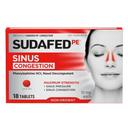 Sudafed PE Non Drowsy Maximum Strength Sinus Congestion Tablets - 18 count per pack -- 72 packs per case