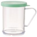 Tablecraft Fine Ground Dredge Shaker with Green Lid -- 12 per case