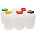 Tablecraft PourMaster 1 Gallon High Density Polyethylene Assorted Cap Backup Mix Bottle, 12 count -- 6 per case