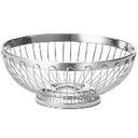 Tablecraft 18-8 Stainless Steel Regent Round Serving Basket, 10 1/8 x 3 3/4 inch.