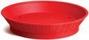 Tablecraft Polypropylene Red Round Diner Platter with Base, 10.5 inch -- 12 per case