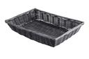 Tablecraft Black Rectangle Woven Basket, 16 x 11.75 x 3 inch -- 64 per case.