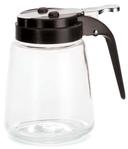 Tablecraft Modern Glass Syrup Dispenser with Black ABS Top, 12 Ounce -- 12 per case