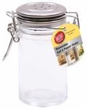 Tablecraft Resealable Salt and Pepper Shaker with Stainless Steel Clip Top, 2 Ounce -- 6 per case