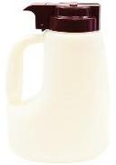 Tablecraft Clarified Polypropylene Option Dispenser with Maroon Abs Top, 48 Ounce -- 6 per case