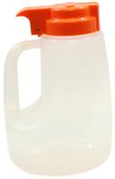 Tablecraft Clarified Polypropylene Option Dispenser with Orange Abs Top, 48 Ounce -- 6 per case