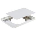 Gobel Tin Plate Rectangular Fluted Tart Mold with Removable Bottom, 10.8 inch Length x 7.7 inch W x 1 inch Height Cavity