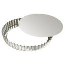 Gobel Tin Plate Round Fluted Tart Mold with Removable Bottom, 12.2 inch Dia x 1 inch Height Cavity