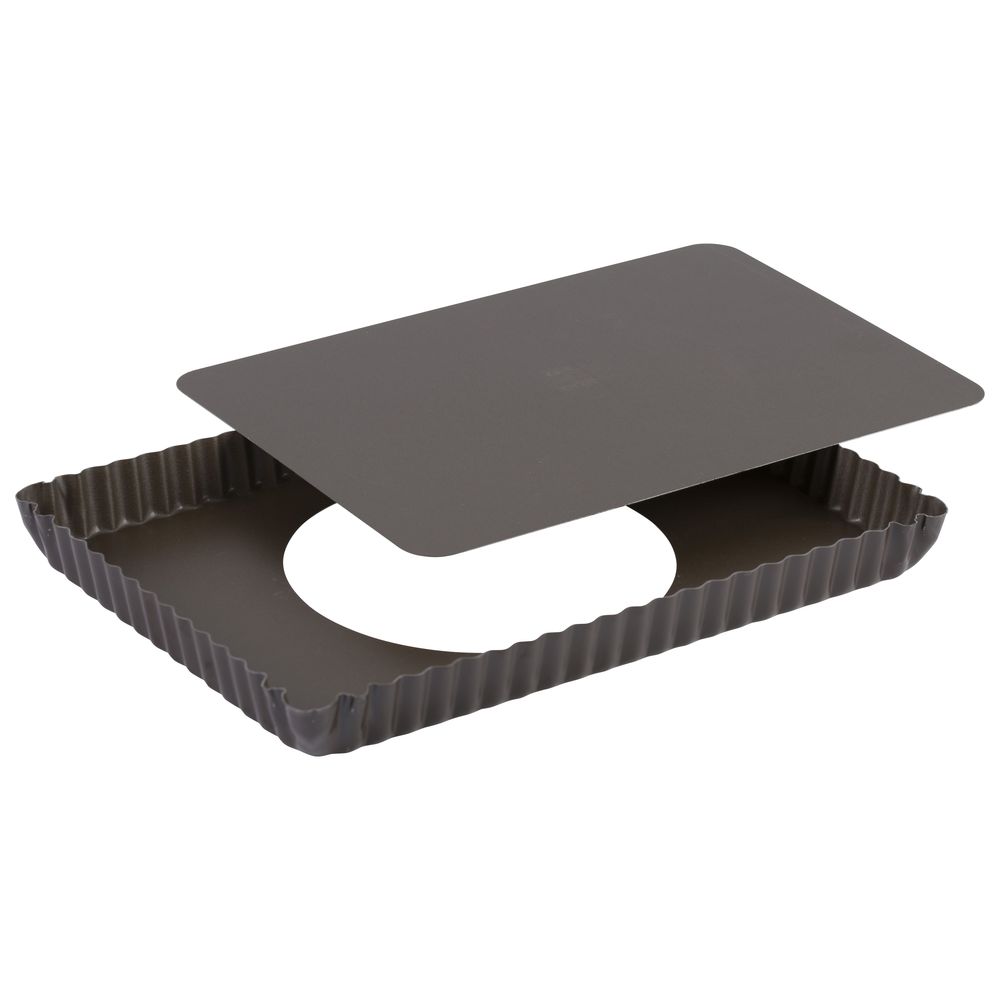 Gobel Non Stick Rectangular Fluted Tart Mold with Removable Bottom, 11.4 inch x 8.1 inch x 1.1 inch