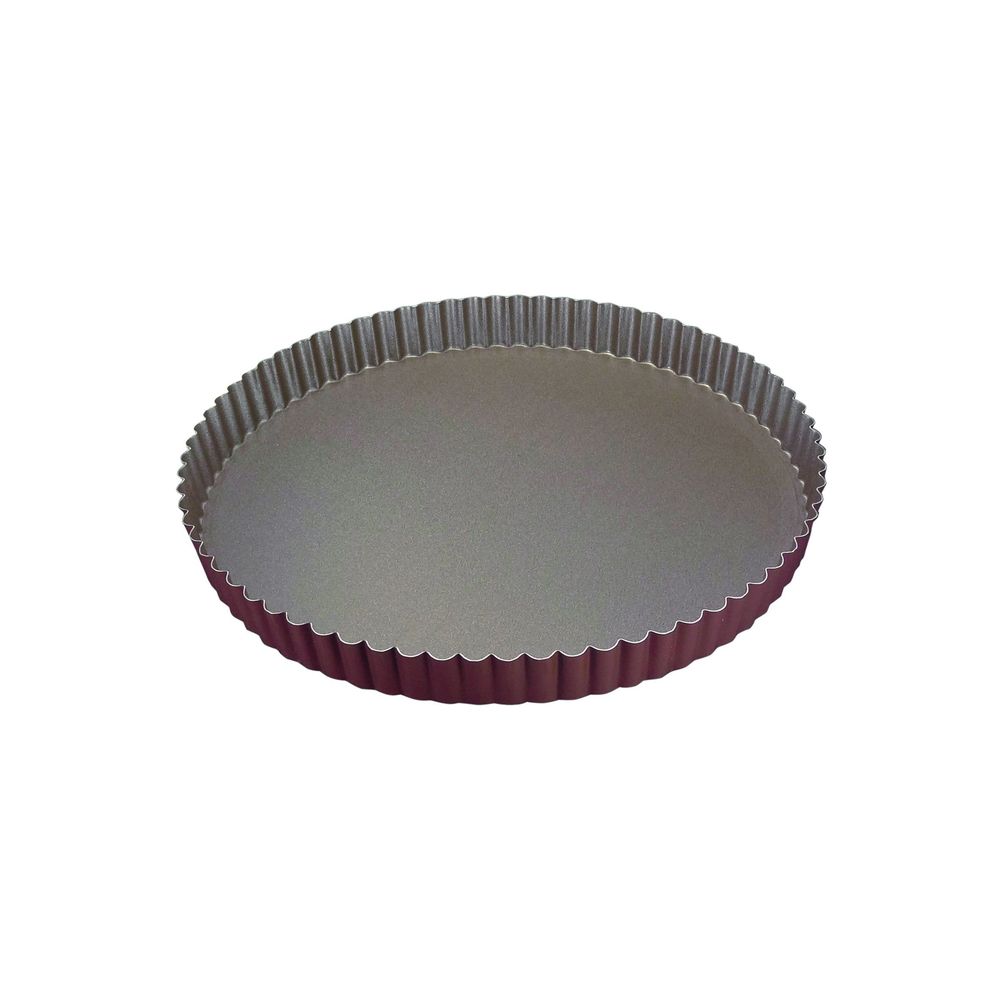 Gobel Non Stick Round Fluted Tart Mold with Fixed Bottom, 7.9 inch x 1 inch Height Cavity