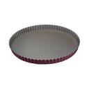 Gobel Non Stick Round Fluted Tart Mold with Fixed Bottom, 9.4 inch x 1 inch Height Cavity