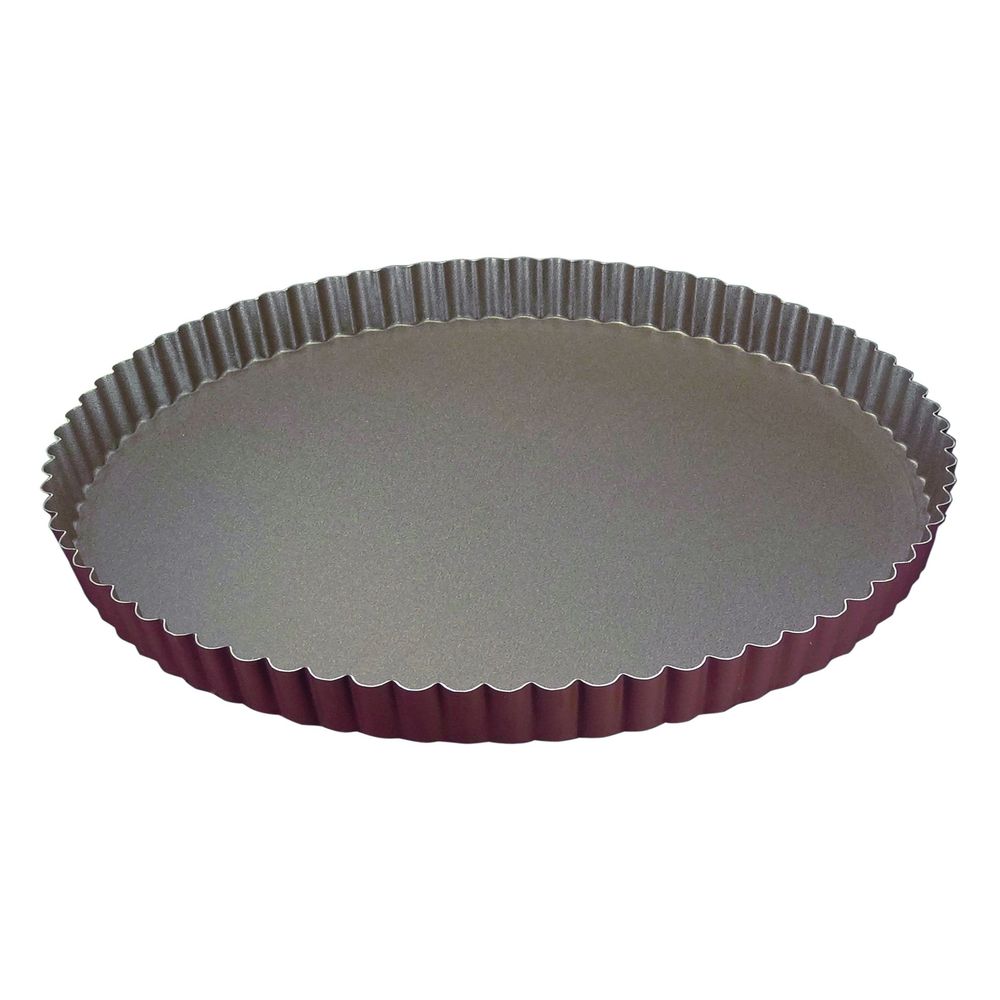 Gobel Non Stick Round Fluted Tart Mold with Fixed Bottom, 11 inch x 1 inch Height Cavity