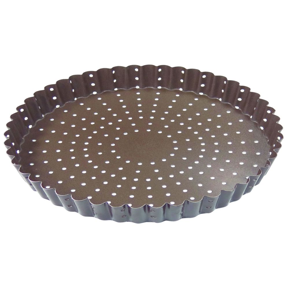 Gobel Non Stick Perforated Fluted Tart Mold, 320 Millimeter Dia x 25 Millimeter