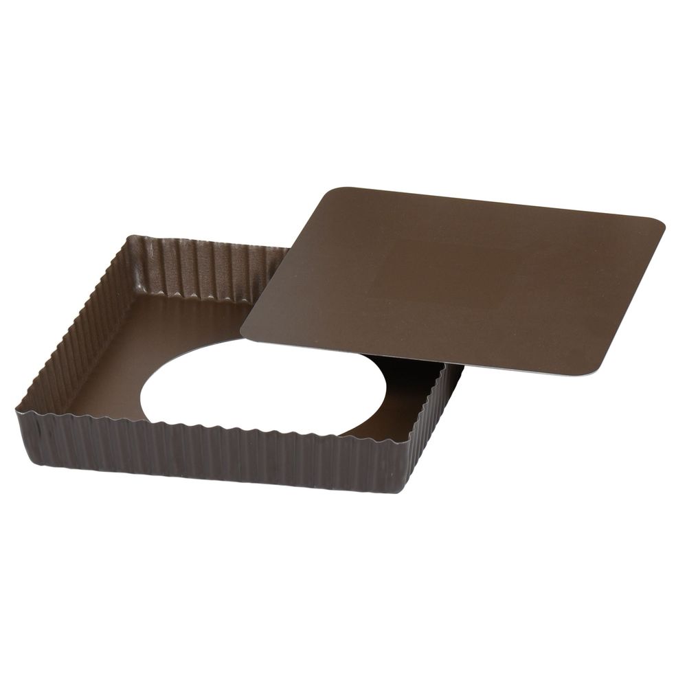 Gobel Non Stick Square Fluted Tart Mold with Removable Bottom, 9.05 inch x 9.05 inch x 1.18 inch