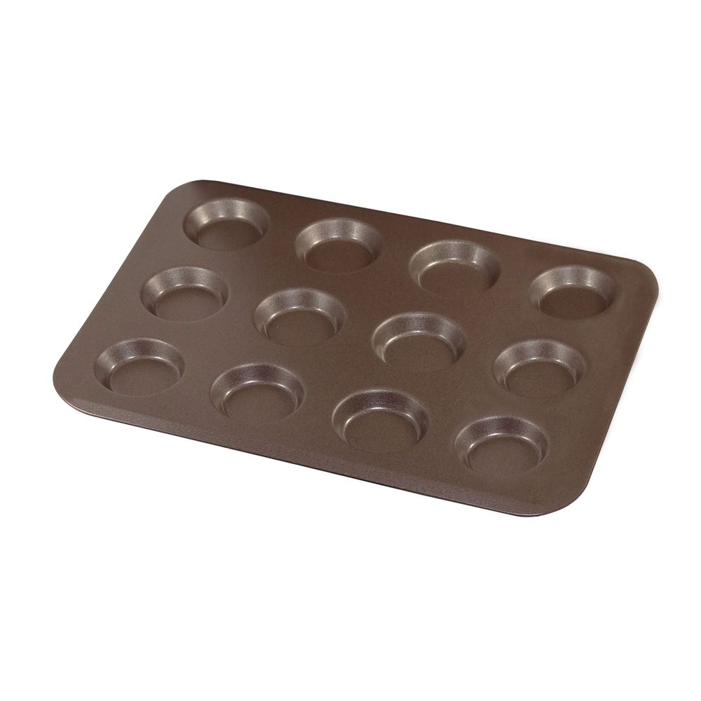 Gobel Non Stick 12 Cavities Tartlet Pan, 12.6 inch x 9.6 inch x 0.4 inch