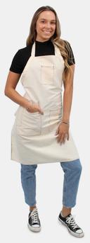 Intedge Beige Artisan Canvas 3-Pocket Bib Apron 