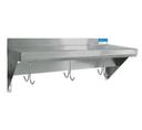 BK Resources 18/430 Stainless Steel Economy Wall Shelf with Pot Rack, 72 inch Width x 12 inch Depth