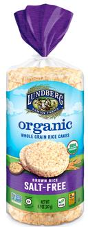 Lundberg Family Farms Organic Salt Free Brown Rice Cake, 8.5 Ounce -- 6 per case