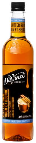 Davinci Gourmet Sugar Free Butter Rum Syrup, 750 Milliliter -- 4 per case