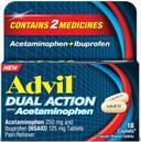 Advil Dual Action with Acetaminophen Caplet - 18 count per pack -- 72 packs per case