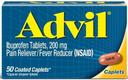 Advil Ibuprofen 200mg Pain Reliever Caplet, 50 per unit -- 36 per case