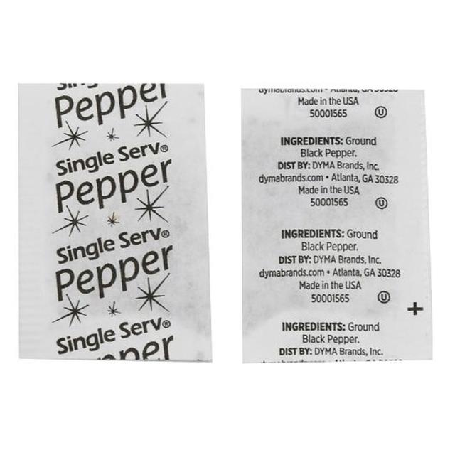 Single Serv Flat Pepper Packet, 0.1 Gram -- 3000 per case