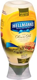Hellmanns Mayonnaise Dressing with Olive Oil, 20 Fluid Ounce -- 12 per case.