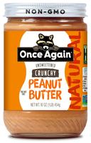 Once Again Lightly Salted Unsweetened Crunchy Peanut Butter, 16 Ounce -- 6 per case