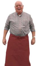 Intedge Red Poly/Cotton Bistro Apron with 2 Pockets, 38 inch Long x 34 inch Wide 