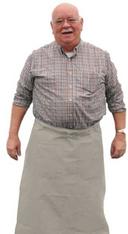 Intedge Beige Poly/Cotton Bistro Apron with 2 Pockets, 38 inch Long x 34 inch Wide 