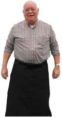 Intedge Black Poly/Cotton Bistro Apron with 2 Pockets, 38 inch Long x 34 inch Wide 