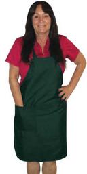 Intedge Hunter Green Poly/Cotton 1 Hip Pocket Deluxe Bib Apron with Matching Ties, 32 inch Long x 28 inch Wide 