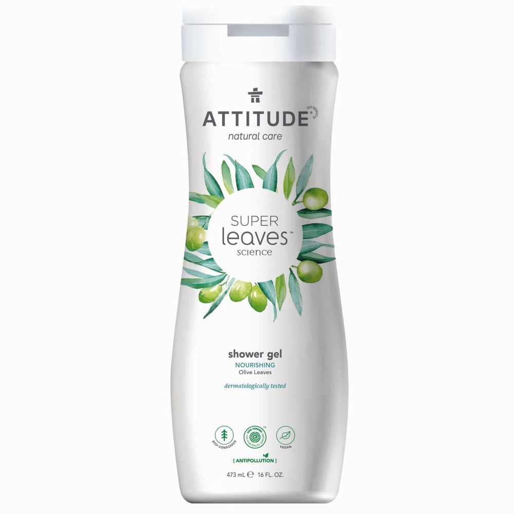 Attitude Super Leaves Olive Leaves Nourishing Shower Gel, 16 Ounce