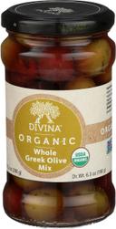 Divina Organic Whole Greek Olive Mix, 6.36 Ounce -- 6 per case