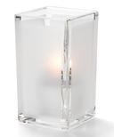 Hollowick Quad Clear Satin Panel Votive Lamp, 4 3/8 x 2 1/2 x 2 1/2 inch.