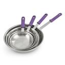 Vollrath 401080 Wear Ever Natural Finish Fry Pan with Purple Silicone Handle, 10 inch