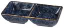 Yanco Blue Star Color Glazed Porcelain Blue Double Sauce Dish, 1.5 Ounce -- 36 per case. Eac