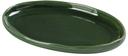 Yanco Green Gem Color Glazed Porcelain Green Oval Plate, 12-1/4 x 8-1/4 x 1-1/4 inch -- 12 per case