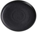 Yanco Noble Black Color Glazed Porcelain Black Round Plate with Upright Rim, 12-1/4 x 1-3/8 inch -- 12 per case