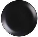 Yanco Noble Black Color Glazed Porcelain Black Coupe Shape Round Plate, 7 x 3/4 inch -- 36 per case