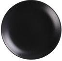 Yanco Noble Black Color Glazed Porcelain Black Coupe Shape Round Plate, 9-1/8 x 1-1/8 inch -- 24 per case
