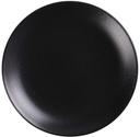 Yanco Noble Black Color Glazed Porcelain Black Coupe Shape Round Plate, 12-1/4 x 1-1/2 inch -- 12 per case