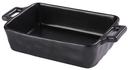 Yanco Noble Black Color Glazed Porcelain Black Bake Plate with Handle, 25 Ounce -- 6 per case