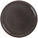 Yanco Peacock Color Glazed Porcelain Gray Round Plate with Upright Rim, 10 x 1 inch -- 12 per case