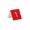 Cal-Mil Red with White Engraved Number Tent, 3 x 3 inch