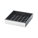 Cal-Mil Silver and Black Square Drip Tray, 4 x 4 x 1 inch