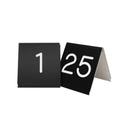 Cal-Mil Black with White Engraved 1 to 25 Number Tent Set, 3 x 3 inch