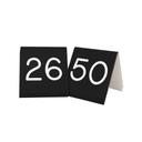 Cal-Mil Black with White Engraved 26 to 50 Number Tent Set, 3 x 3 inch